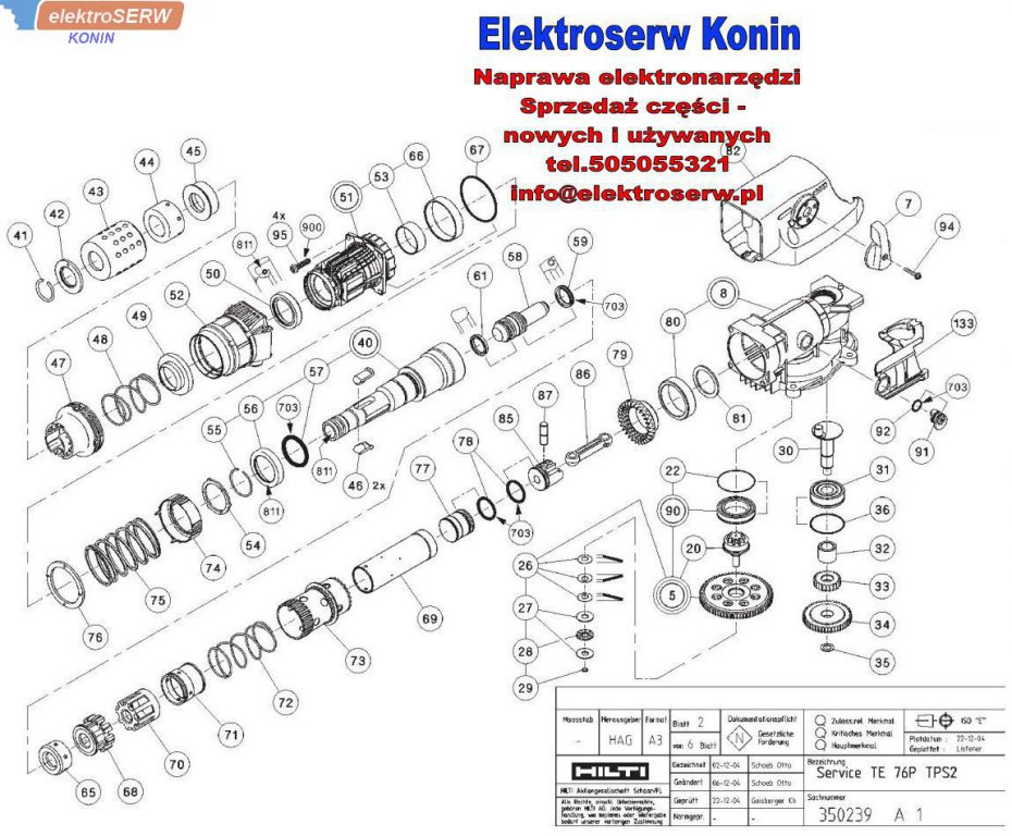 Uchwyt szczotki 220 / 240V kpl do młotowiertarki HILTI TE 76P STD TPS2 330551 330131