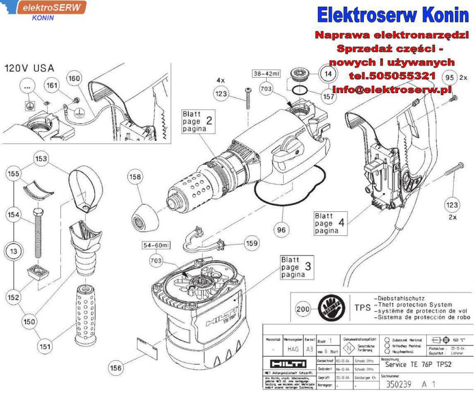 Sprzęgło bezpieczeństwa B kpl do młotowiertarki HILTI TE 76P STD TPS2 330551 330466