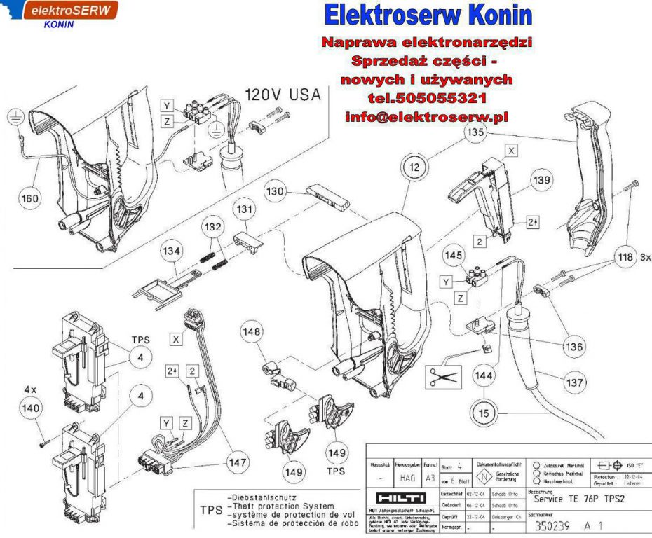 Przekładnia stożkowa młotowiertarki HILTI TE 76P STD TPS2 330551 330037