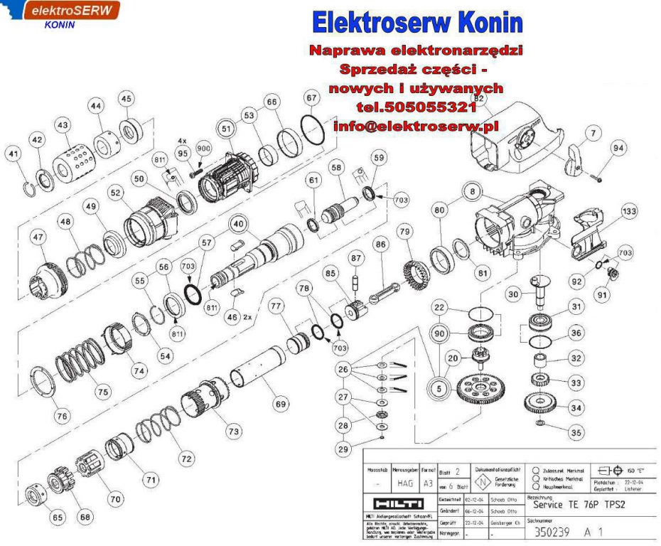 Sworzeń tłokowy młotowiertarki HILTI TE 76P STD TPS2 330551 26010