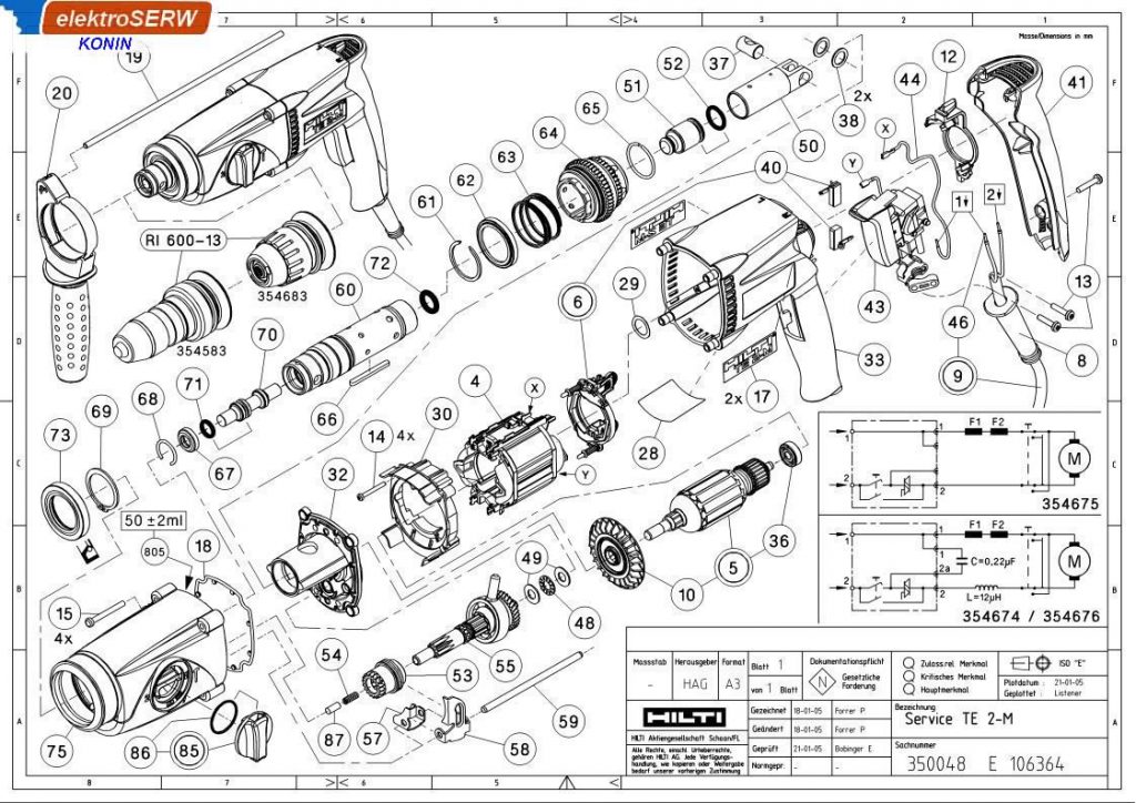 Siłownik napędowy do młotowiertarki HILTI TE 2 M 354544 250642