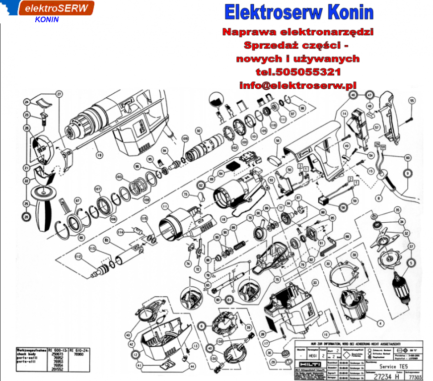 przekładnia stożkowa Z = 27 do młotowiertarki HILTI TE 5 201004 201046