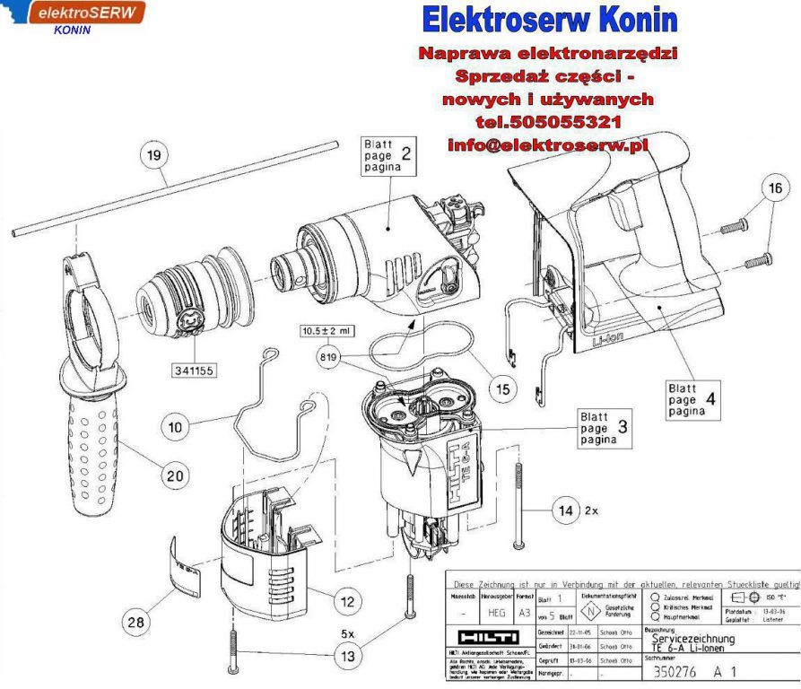 łożysko kulkowe 608 do młotowiertarki akumulatorowej HILTI TE 6-A 203330 201769