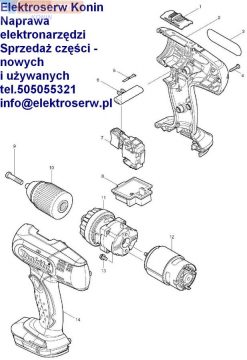 Makita przekładnia kpl. 125485-0 do wkrętarki BHP453 18 V 8391