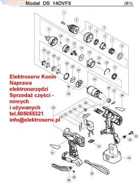 Hitachi DS14DVF3 14,4V wkrętarka akumulatorowa - obudowa korpus 324-482
